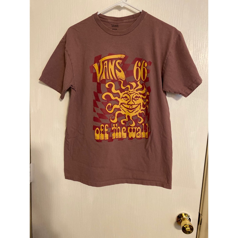 Vans Off The Wall Mens Sun 66 Graphic T-Shirt Burgundy Skate Streetwear Med 0394